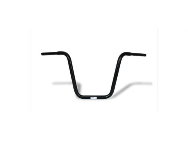 400 Fat Ape Hanger Handlebar with 1 1/4" Clamp Diameter Non-Dimpled 3-Hole Black Powder Coated 1 1/4" Throttle By Wire 