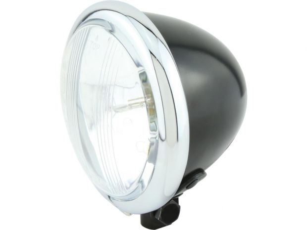 Bates Style 4 1/2" Headlight Black Powder Coated Bilux 