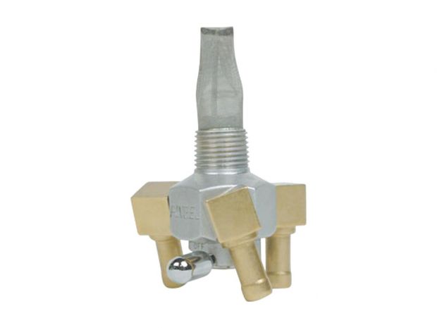 Triple Outlet Fuel Valve On/Off Only Hex Valve-3/8" NPT-90° 5/16" hose barbs 