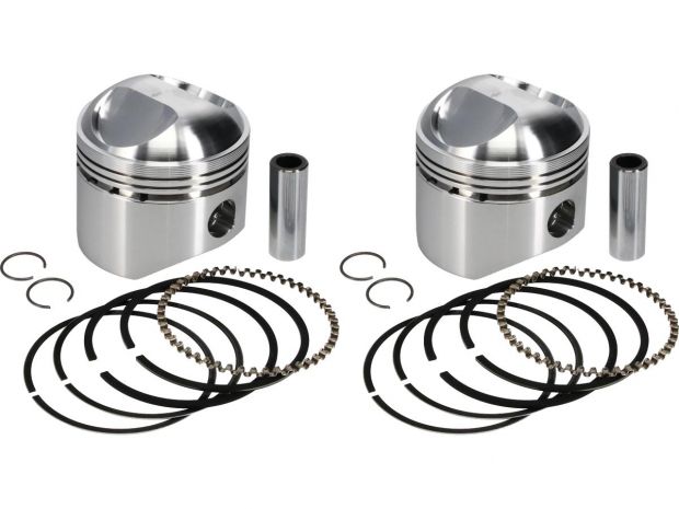 Forged Piston Kit for Shovelhead Engines Stroke 4,250" Bore 3,527" (89,5858 mm ), Large Dome +44,5cc 8.5:1 +.030 mm 1340 ccm (80 cui) 