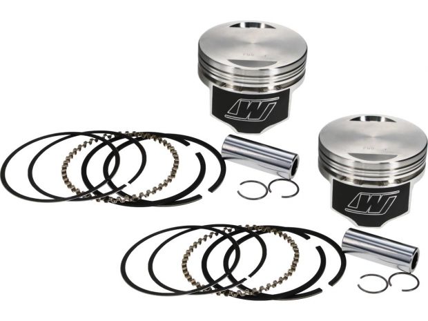Forged Piston Kits for Twin Cam Engines Stroke 4,000" Bore 3,875" (98,425 mm ), Flat Top -2cc 9:1 Std. 1550 ccm (95 cui) 