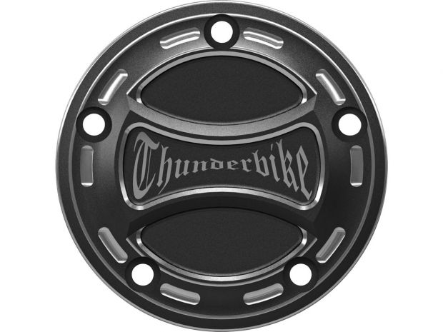 Torque Point Cover With Thunderbike Logo, 2-hole Bi-Color Anodized 