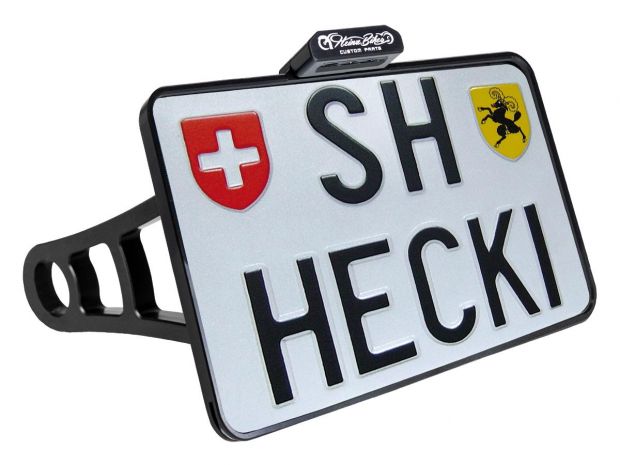 Side Mount License Plate Kit Swiss specification 180x140mm Chrome 