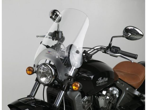 Street Shield Windshield with QuickSet Mount For 1" handlebars, Height: 17", Width: 16", QuickSet 4-Point Handlebar and Fork Mount included Clear 