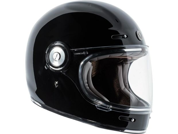 Newport (T-1) Retro Full Face Helmet Gloss Black | 2XL
