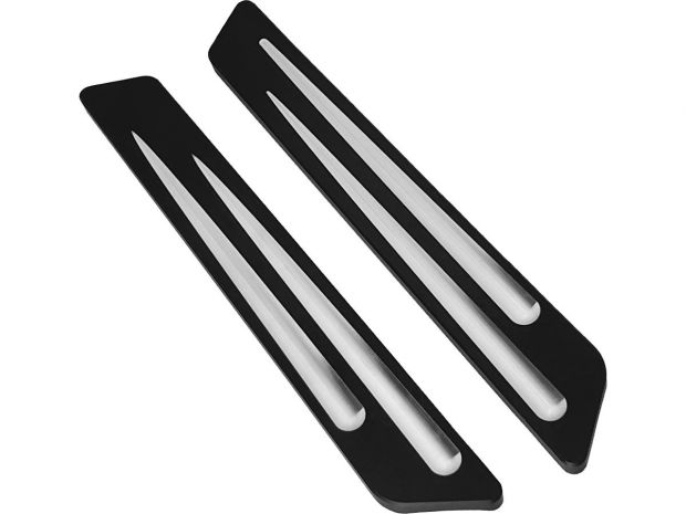 Groove Cut Fork Cover Black Anodized 