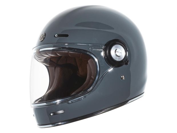 Newport (T-1) Retro Full Face Helmet Gloss Gray | XS