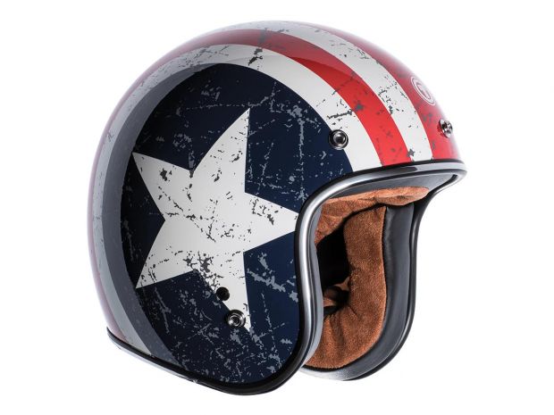 Del Mar (T-50) ECE Open Face Helmet Rebel Star | XS