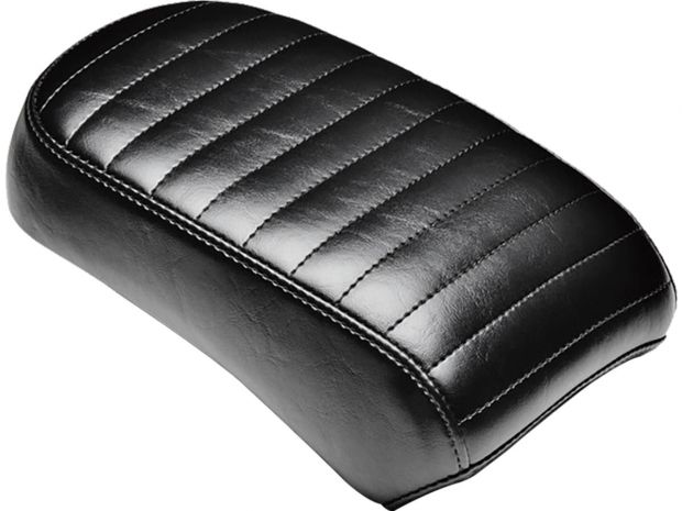 Bare Bones Pillion Pad Pleated Stitch Black Vinyl 