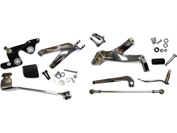 Mid Control to Forward Control Conversion Kit for Softail Milwaukee Eight Black Powder Coated 