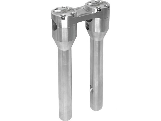 10" Clubstyle Straight Risers With Silver Clamp Silver 1" 