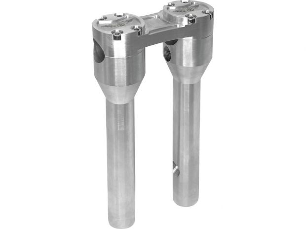 8" Clubstyle Straight Risers With Silver Clamp Silver 1 1/4" 