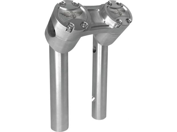 6" Clubstyle Pullback Risers With Silver Clamp Silver 1 1/4" 