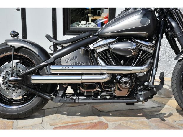 Drager Drag Exhaust System , Polished Smooth Heat Shield, Polished Smooth End Cap, Polished 2,5" 