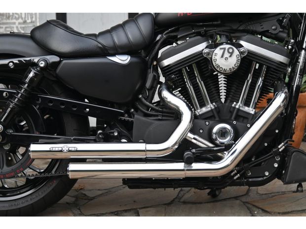 Top Chopp Staggered Exhaust System , Without Heat Shield, Polished Smooth End Cap, Polished 2,5" 
