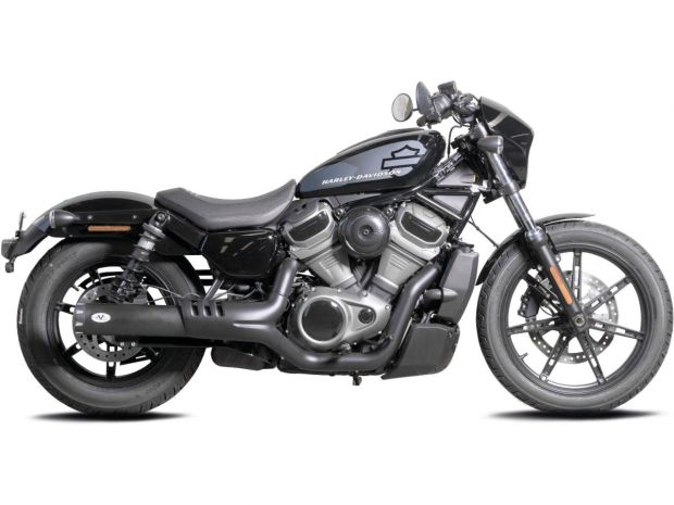 Single Slip-On Muffler Set Black Cut Revolver End Cap Black Ceramic Coated 