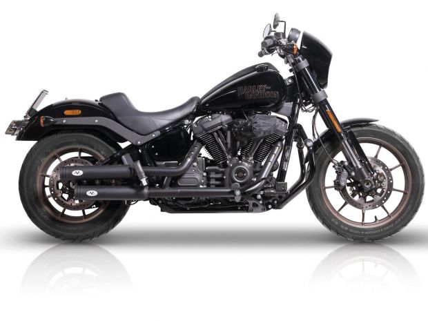 Double Slip-On Muffler Set Endcap Double Ring Black Ceramic Coated 