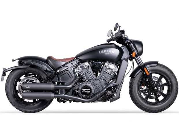 Double Slip-On Muffler Set Endcap Chubby Black Ceramic Coated 