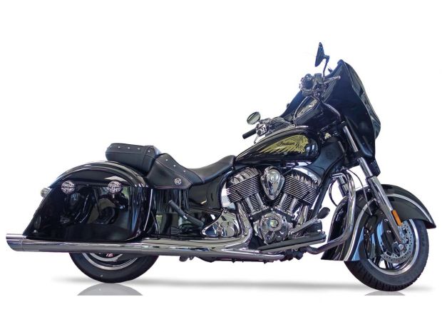 Double Slip-On Muffler Set Endcap Banger Chrome 