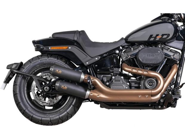 Double Slip-On Muffler Set Endcap Tracker Carbon Black Ceramic Coated 