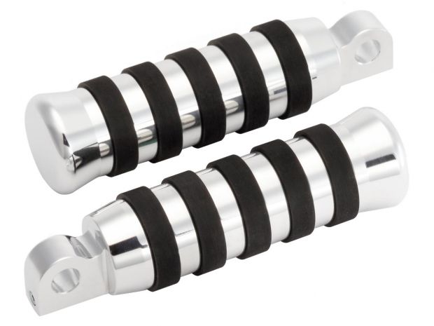 O-Ring Rider and Passenger Foot Pegs Aluminium Polished 