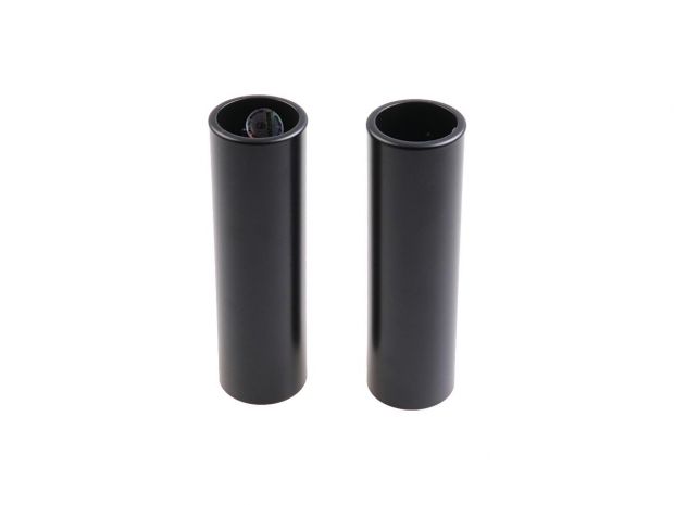 Upper Fork Cover Long Version, relocated OEM Front Turn Signal Position Gloss Black Powder Coated 