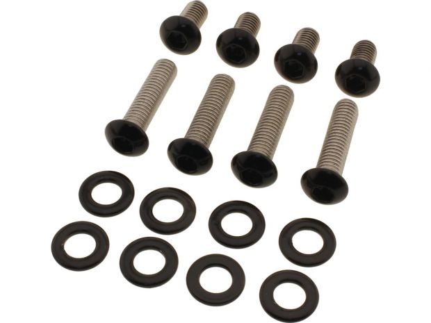 Front Fender Screw Kits Satin Black Powder Coated 