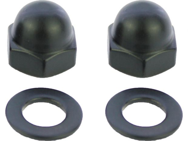 Mirror Nuts Kit Satin Black Powder Coated 