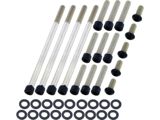 Primary Cover Screw Kit For Touring Satin Black Powder Coated 