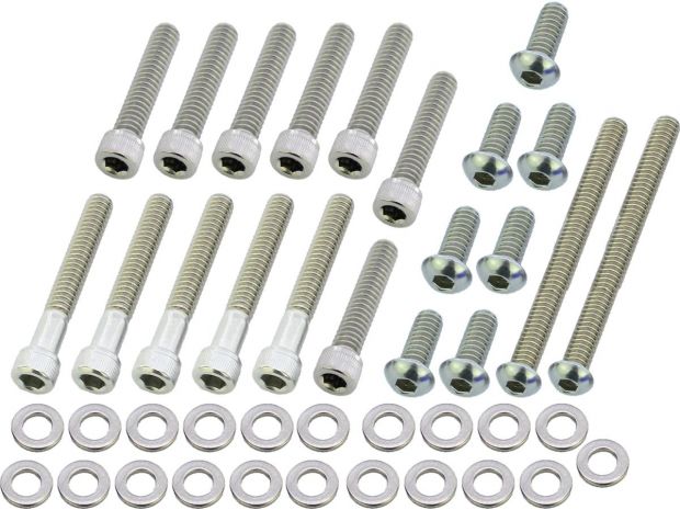 Primary Cover Screw Kit For Dyna, Softail Stainless Steel 