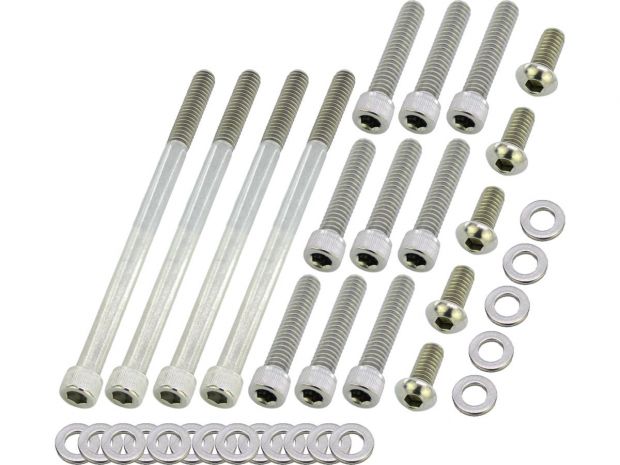 Primary Cover Screw Kit For Dyna, Softail, Touring Stainless Steel 