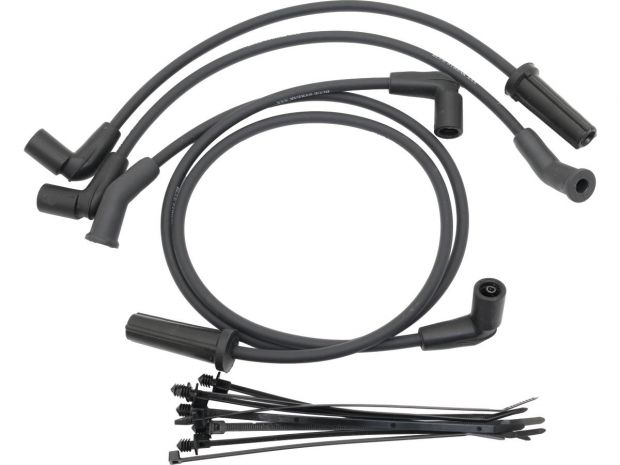Triple Silicone Spark Plug Wire Set Set of 4 Cables Black 