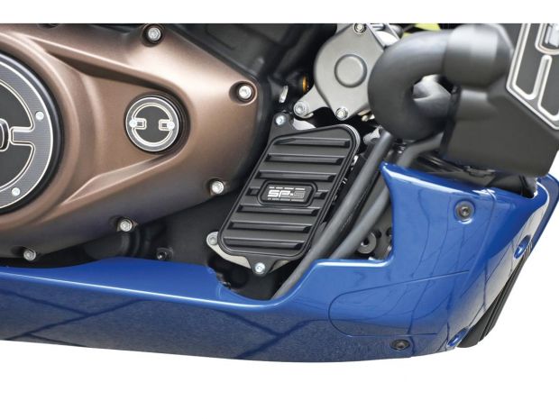 Heat Exchanger Cover SP-S Design, Ribbed, Including Mounting Parts Black Powder Coated 