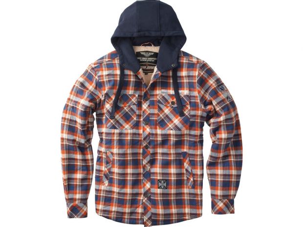 Sherpa Lined Flannel Jacket Brown|Orange | S