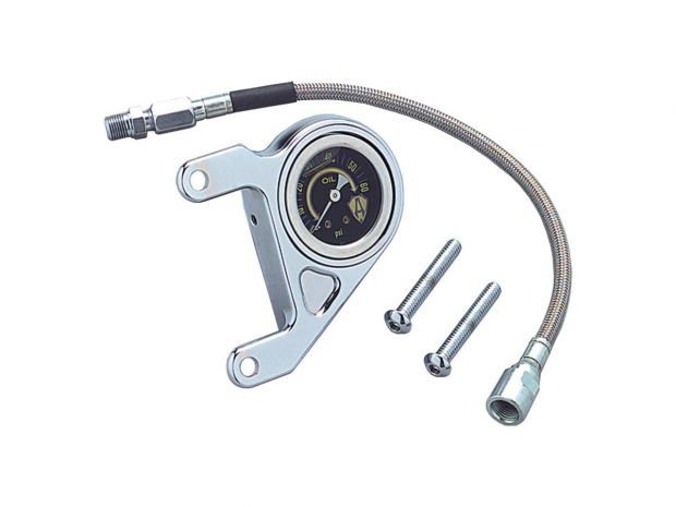 Radius Oil Pressure Gauge Kit With Ness Logo, Chrome Chrome 