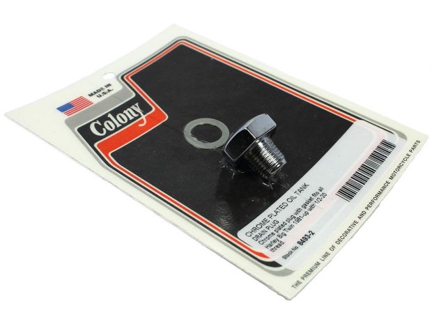 Oil Tank Drain Plug Plug with Gasket Chrome 1/2"-20 UNF 