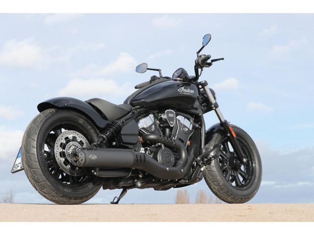 Single Slip-On Muffler Set Black Cut Rebel End Cap, Euro 5+ Black Ceramic Coated 