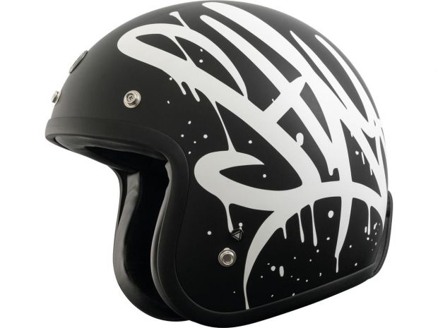 Del Mar (T-50) ECE Open Face Helmet Wild One Matt Black | M