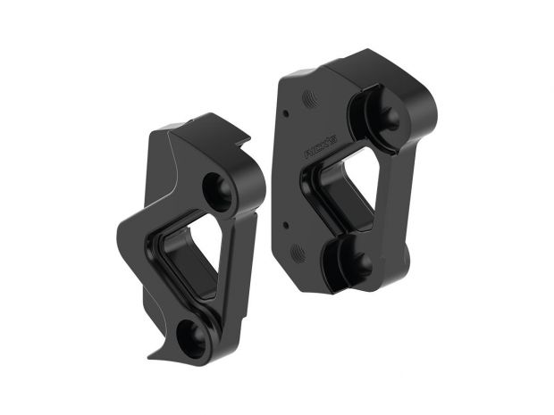 Oversize Brake Rotor Axial Brake Caliper Adapter For 355mm (14") rotors Gloss Black Dual Disc 