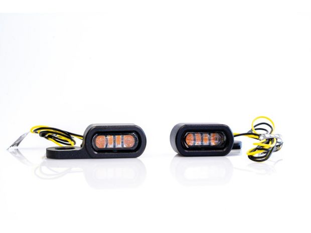 Stripe LED Turn Signal Black Powder Coated Light Smoke LED 