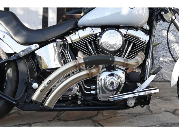 Rainbow Down Under Exhaust System , Raw Smooth Heat Shield, Polished Smooth End Cap, 