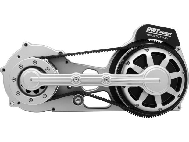 Single Belt Belt Drive Kits Classic Base Plate Matte Black Powder Coated 