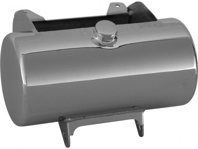 Santee Chrome Round Oil Tank For 86-99 Softail, Side Fill (650228)