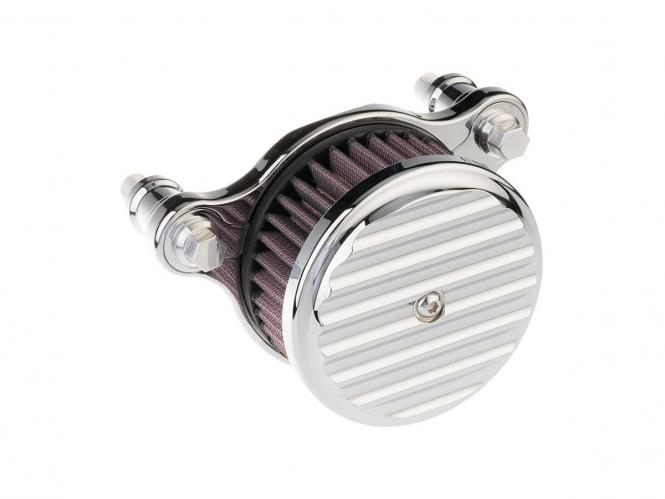 Joker Machine High Performance Finned Air Cleaner In Chrome For Harley Davidson 2000-2015 Softail, 1999-2017 Dyna (Excluding 2017 FXDLS), 1999-2007 FLT/Touring Models (02-142C)