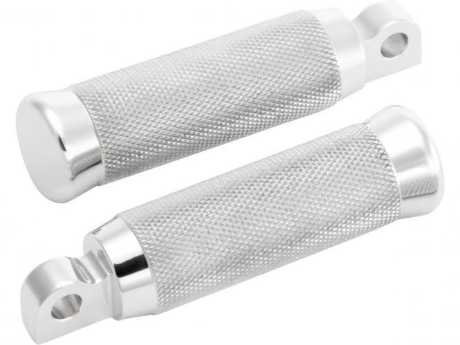 Ricks Motorcycles Foot Pegs, Knurled, OEM Attachment in Polished Finish For 2010-2016 XL1200X, 2012-2016 XL1200V Models (52-600012-0)