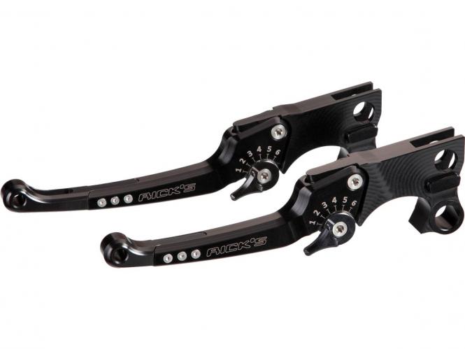 Ricks Motorcycles Good Guys Adjustable Brake & Clutch Levers In Black Finish For Softail S & Softail CVO 2016 (890921)