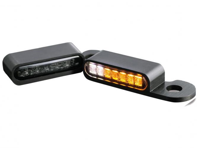 Heinz Bikes Handlebar LED Turn Signals in Aluminium/Black With Included Position Light For 2002-2020 FLHT/FLHR/FLHX/FLTR With Hydraulic Clutch Models (HBTSFLH-HC-PL)