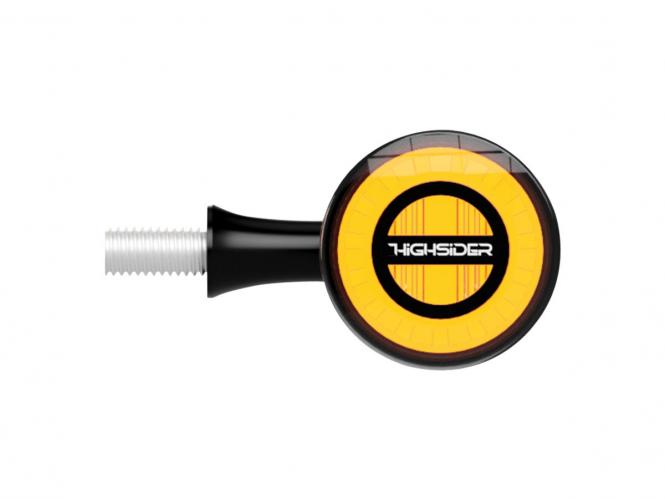 Highsider Rocket Bullet Turn Signal, LED, Smoke Lens, Aluminium in Black Finish (911496)