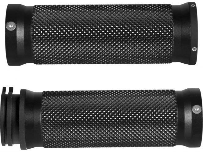 Thunderbike Grips In Satin Black Finish For For 1974-2023 Harley Davidson Single And Dual Throttle Cable Models (55-70-430)
