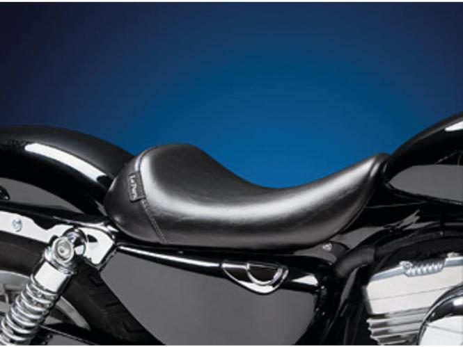 Le Pera Bare Bones Biker Gel Solo Smooth Seat In Black For Harley Davidson 2004-2022 Sportster Models With 3.3 Gallon Tank (Excl. 2007-2009 Models) (LGF-006)